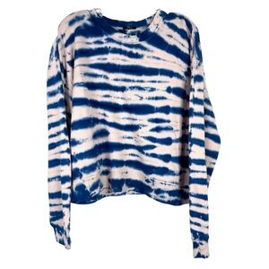 RAILS Ramona Striped Indigo Tie Dye Sweatshirt NEW Size XL Blue Pink NEW